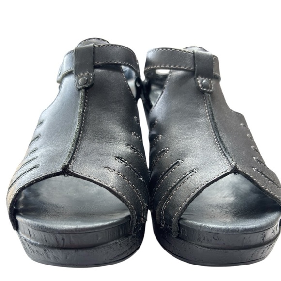 Dansko Randa Black Leather Open Toe Slingback Heeled Sandals Size 39 US 8.5 / 9 - Picture 9 of 15